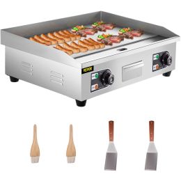VEVOR 29" Commercial Electric Griddle 110V 3000W Electric Countertop Griddle Non-Stick Restaurant Teppanyaki Flat Top Grill Stainless Steel Adjustable