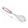 Egg Beater Manual Hand Mixer Red Stainless Steel Wire Whisk Silicone Non-Slip Handle Kitchen Tools Baking Cooking Mixing Tools Frother Foam Maker