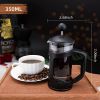 Mini French Press for 12oz Small French Press Coffee Single-Serve Maker with 4 Level Filtration System Borosilicate