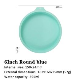 6 inch 8 inch rainbow cake baking pan (Option: Blue-6inch-Round)
