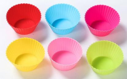 Nonstick Reusable Silicone Cupcake Liners Baking Cups 12 Pieces (Option: default)