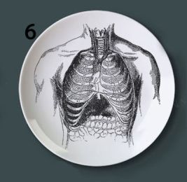 Human bone structure decoration plate (Option: 6style-6 inches)