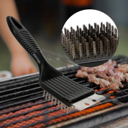 Barbecue cleaning steel brush (Color: Black)