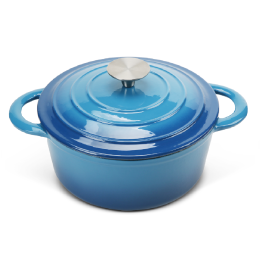 COOKWIN Enameled Cast Iron Dutch Oven with Self Basting Lid;  Enamel Coated Cookware Pot 4.5QT (Color: Blue)
